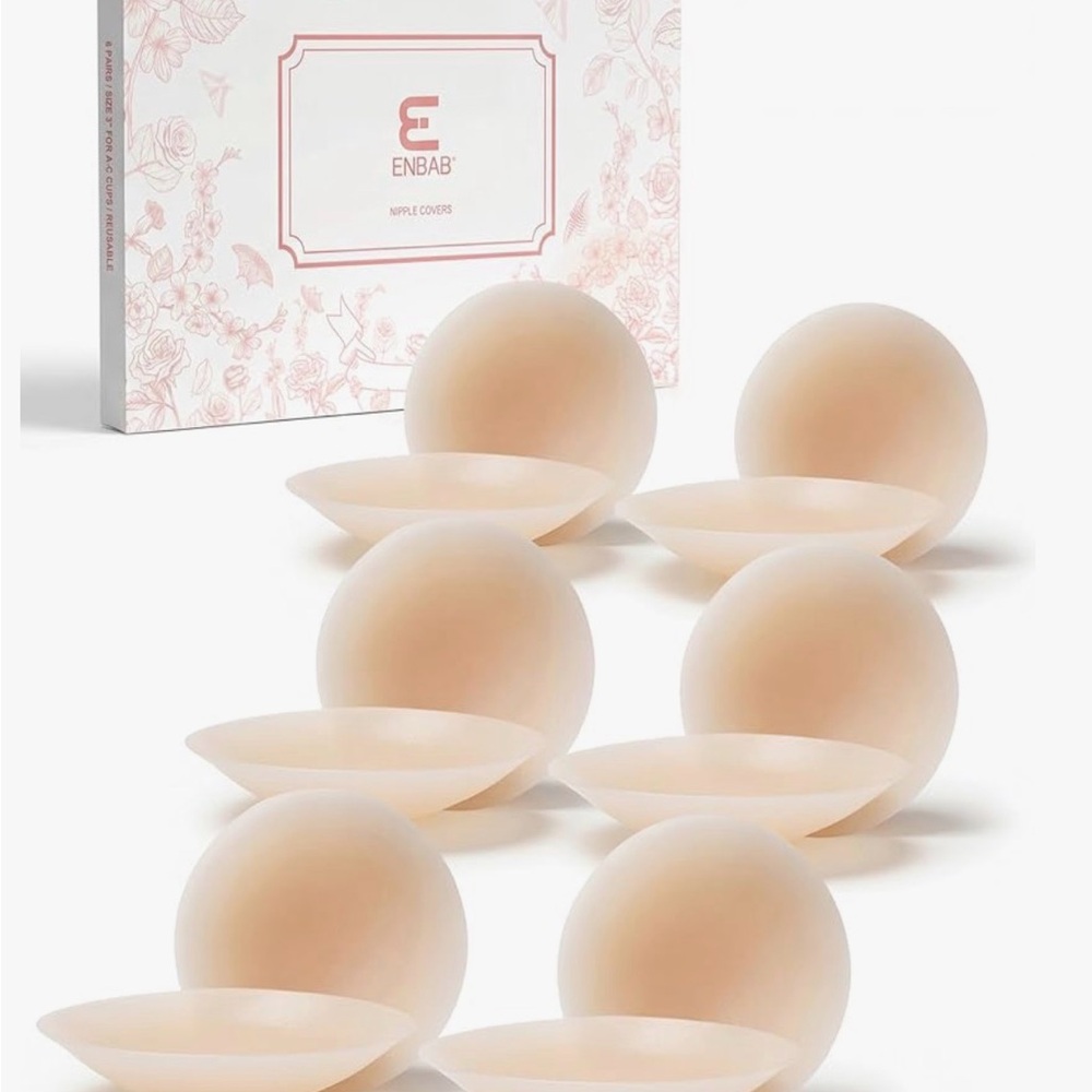ENBAB Medium Nude Silicone Nipple Covers – Reusable Pasties for A-C Cups